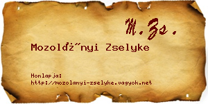 Mozolányi Zselyke névjegykártya